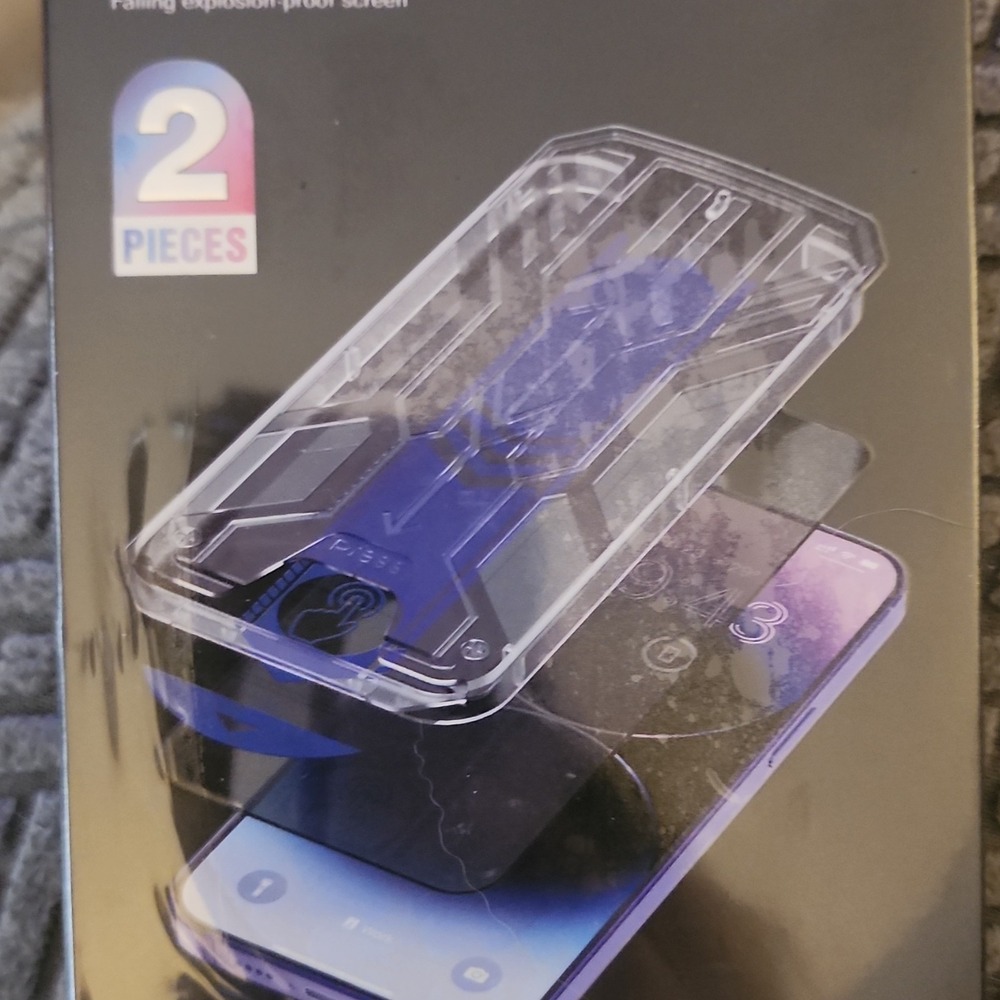2x Glass Screen Protector Clear Full Cover Anti-Peep Anti-Fingerprint Sensitive
